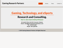 Tablet Screenshot of gamingresearchpartners.com